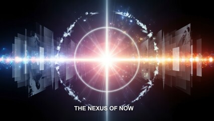 Bright Light Bursting Through a Futuristic Spherical Structure with Text Overlay.