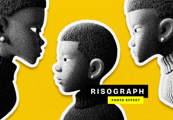 Risograph Grain Photo Effect Mockup