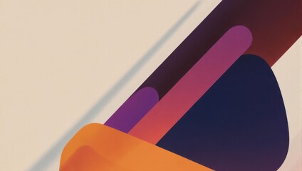 Abstract geometric background with colorful rounded shapes and shadows.