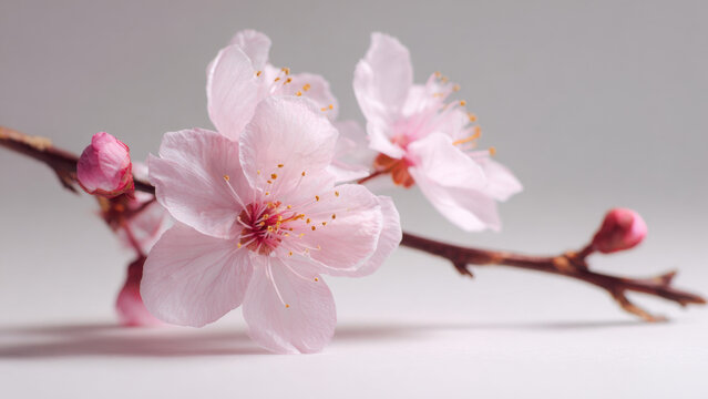 a single cherry blossom branch