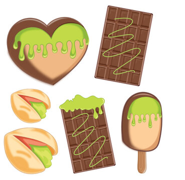 Dubai Chocolate Hand Drawn Style Illustration