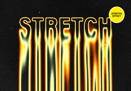 Stretch Melting Text Effect Mockup