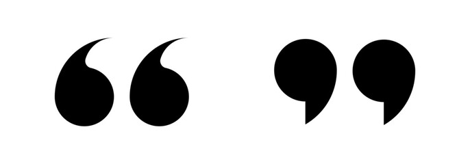 Set of quote icons, Commas quotes speech marks. vector illustration