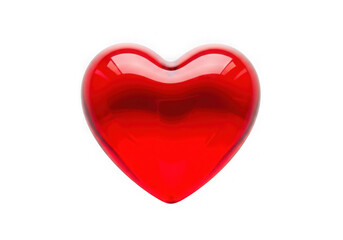 Fototapeta premium Glossy Red Heart Symbol Isolated on Black Background
