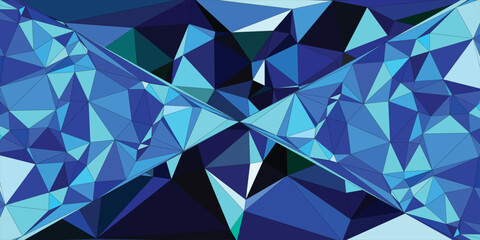 Obraz premium Realistic textured low poly background with blue color