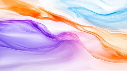 Obraz premium Color Symphony: An abstract composition of vibrant hues of blue, orange, and purple, blended to create a flowing, ethereal artwork, inviting viewers into a world of imagination and emotion.