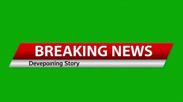 Breaking News Displayed on Green screen background 