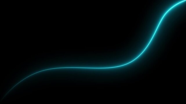 Abstract glowing neon lines waving copy space. Abstract equalizer background. cyan neon line animation