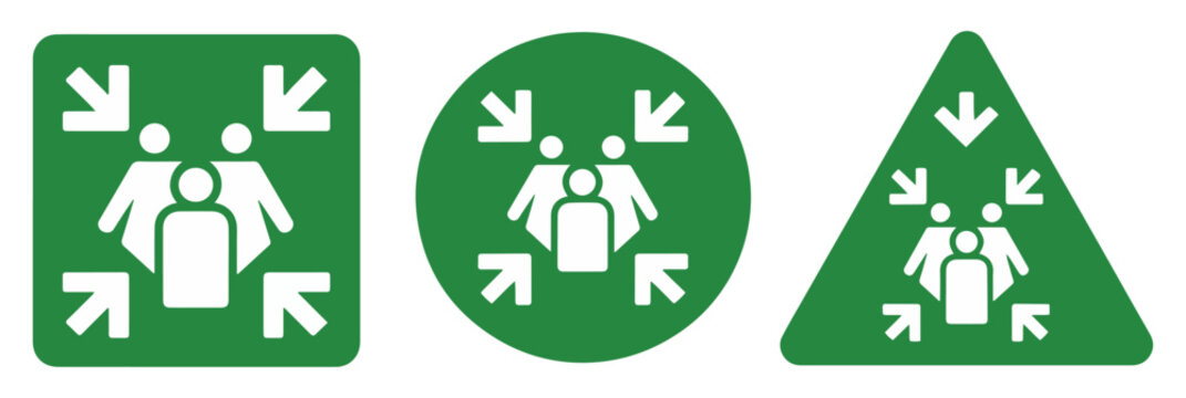 emergency assembly point safety icon