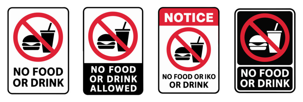 no food or drink allowed sign