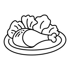 balanced meal food icon set