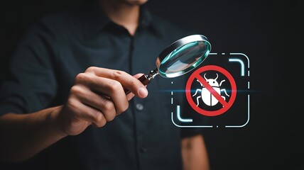 Virus detection and malware protection cyber security technology
