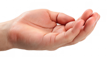 Male hand making a fist, demonstrating strength, power, or aggression, isolated on a transparent background, allowing for easy integration into various projects
