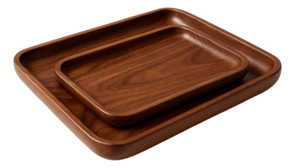 Wooden serving trays with a smooth finish, ideal for breakfast in bed at home.