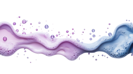 Bubbly Foam Texture with Pink and Blue Hues on Transparent Background