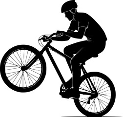 Fototapeta premium BMX Rider Freestyle Bike Vector Silhouette Icon