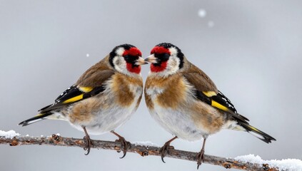 two birds on snow