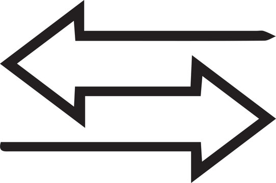 Two arrows pointing left and right symbolizing exchange transfer or transaction
