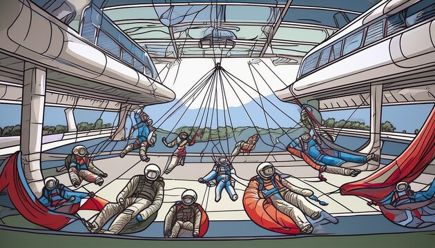 indoor skydiving doodle
