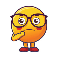 Thinking Emoji Cartoon Illustration