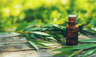 White willow supplements and extract. Selective focus. © yanadjan