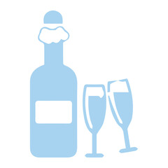 champagne bottle and glasses