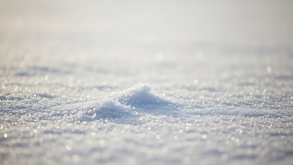 Obraz premium Close-Up of Snow-Covered Surface with Sparkling Ice Crystals in Soft Morning Light, Perfect for Winter Nature, Outdoor, Cold Weather Themes
