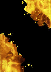 Bright painted golden and yellow watercolor texture. Hand drawn background