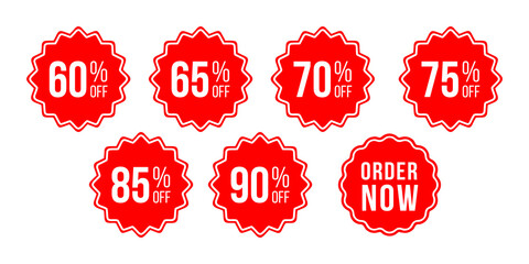 Vector collection of modern abstract liquid shapes. off special sale discount tags. 