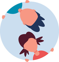 Children peeking up looking with curiosity