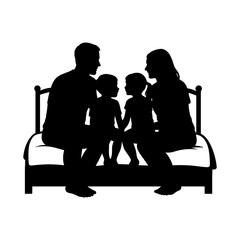 Family and parenting illustration with silhouette
