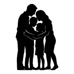 Family and parenting illustration with silhouette style graphics