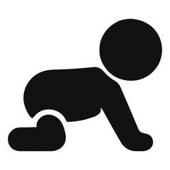 Vector illustration of a baby or infant in a modern style silhouette