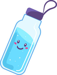 Happy water bottle promoting hydration and health