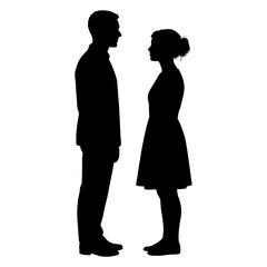 Children and kids playing together happily silhouette