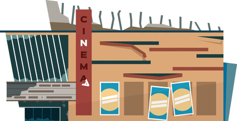 Old cinema building showing urban decay and abandonment