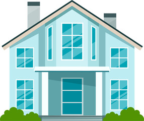 Modern suburban home flat vector illustration housing concept