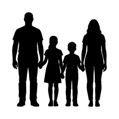 Children playing together in a park on a sunny day silhouette