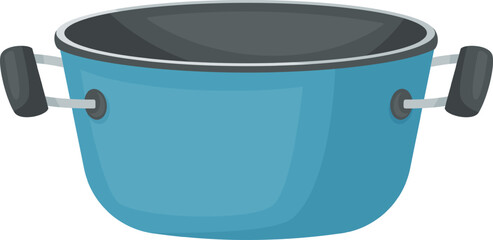 Blue cooking pot with handles