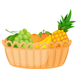 Fresh fruit basket offering healthy natural produce
