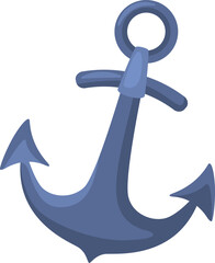 Blue anchor symbol isolated on a white background