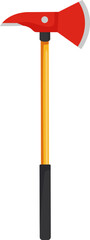 Firefighter's red axe tool for emergency service