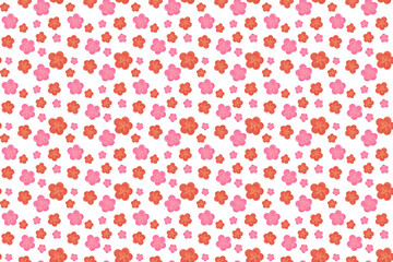 梅の花 シームレスパターン 水彩手描きイラスト 正月 背景