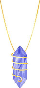Indigo crystal pendant necklace symbolizing magic and spirituality