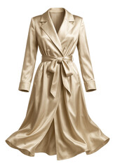 Silk trench coat featuring a flowing design and matching sash belt.