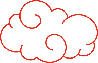 Asian style auspicious cloud outline vectoring design