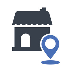 Home location pin icon representing a real estate address or business location on a map