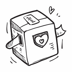 Delivery Box With Heart Seal E Commerce Valentin SVG Vector Illustration 12