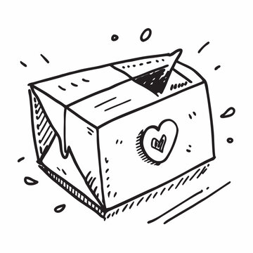 Delivery Box With Heart Seal E Commerce Valentin SVG Vector Illustration 47