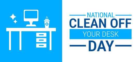 National Clean Off Your Desk Day background, banner, card or poster design template is observed every year during January, to raise awareness about the mission. Vector illustration.